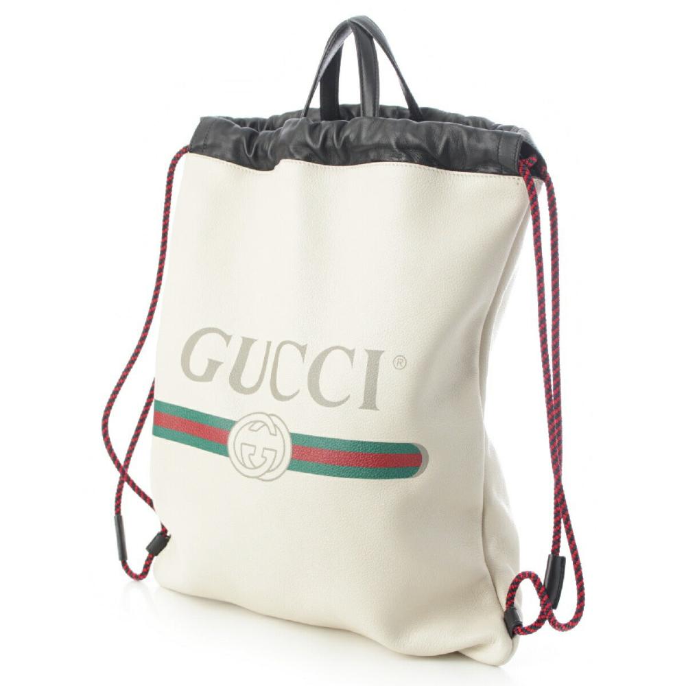 Beige Leather Gucci Backpack