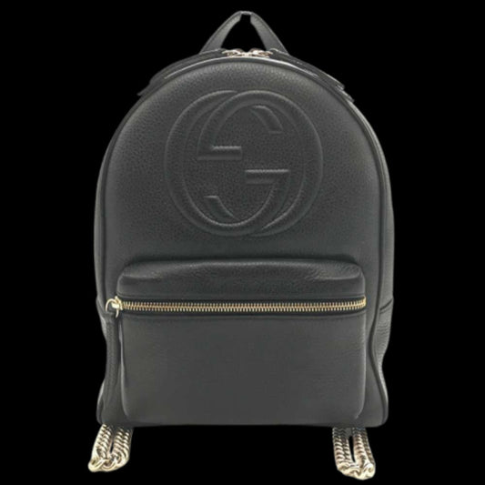 Black Leather Gucci Backpack