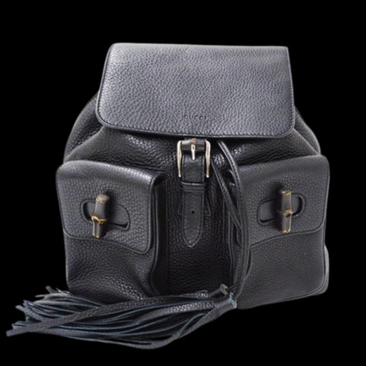 Black Leather Gucci Backpack