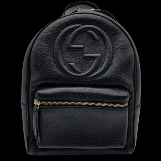 Black Leather Gucci Backpack