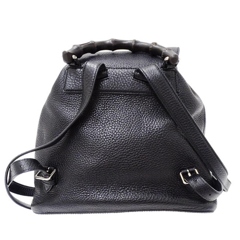 Black Leather Gucci Backpack