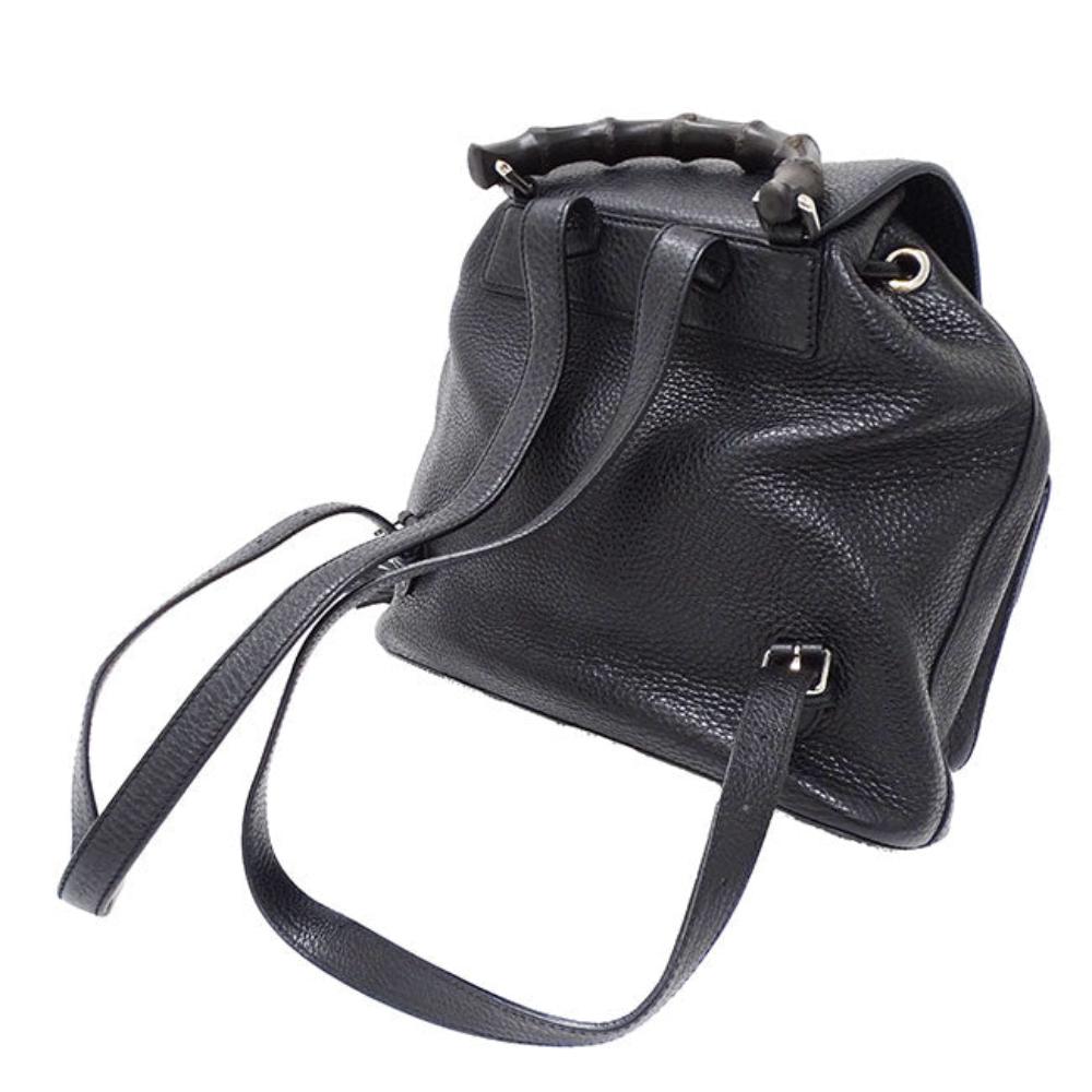Black Leather Gucci Backpack