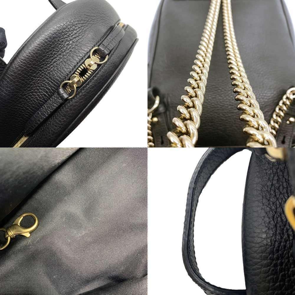 Black Leather Gucci Backpack