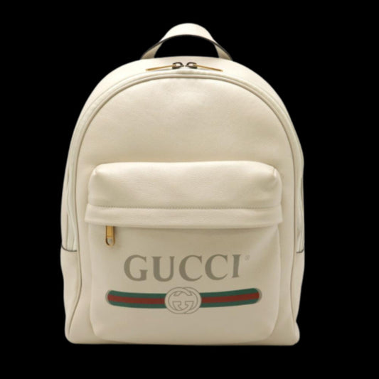 White Leather Gucci Backpack