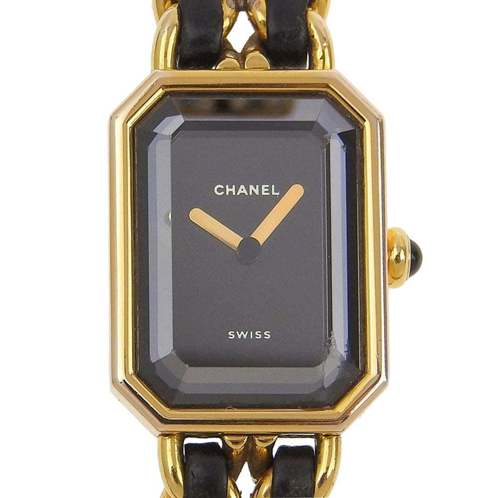 CHANEL Watches Quartz H0001 Plated Gold , Leather black Premiere L black dial Women Secondhand