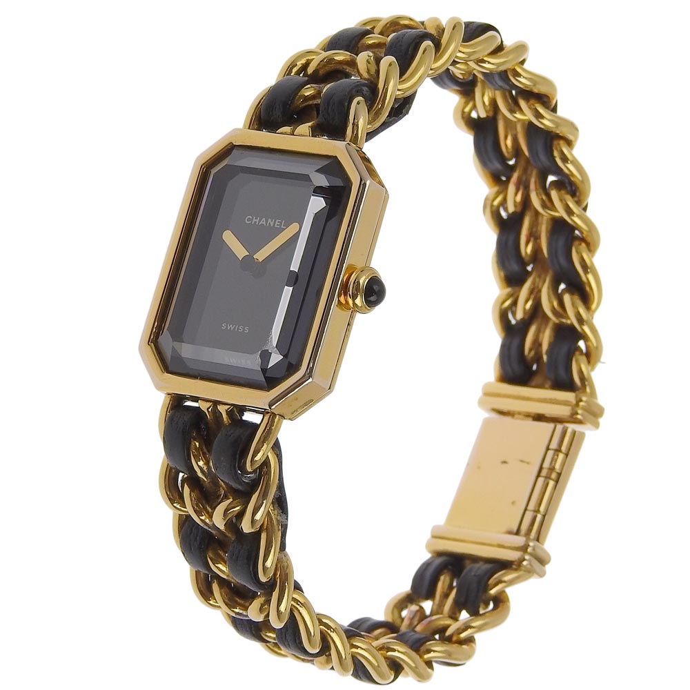 CHANEL Watches Quartz H0001 Plated Gold , Leather black Premiere L black dial Women Secondhand