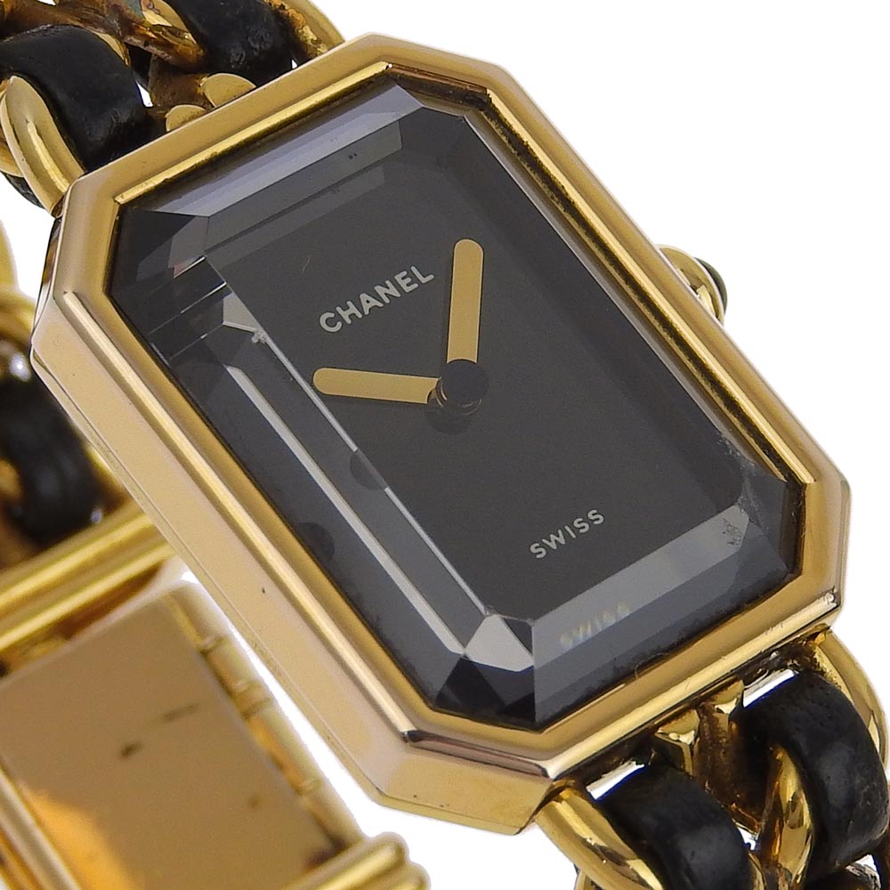 CHANEL Watches Quartz H0001 Plated Gold , Leather black Premiere L black dial Women Secondhand