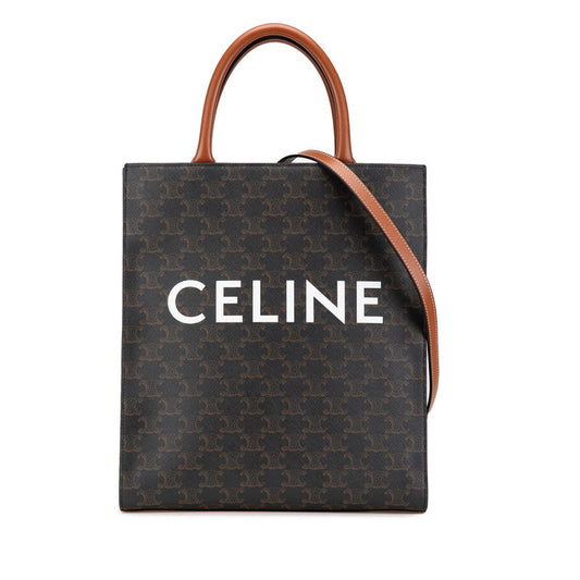 Celine PVC Leather Triomphe Vertical Cabas 2way Bag
