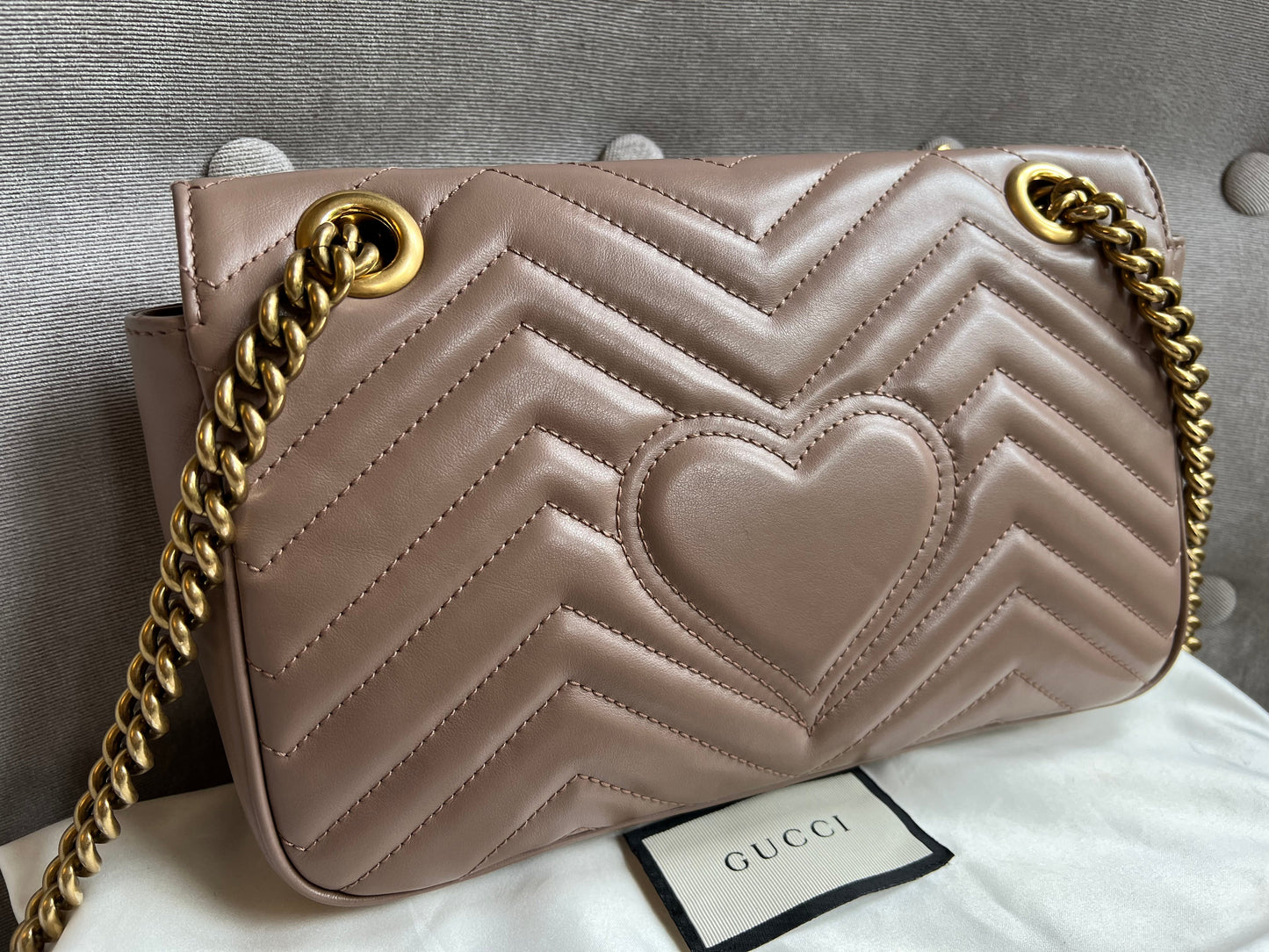 Gucci GG Dusty Pink Marmont Small Shoulder Bag