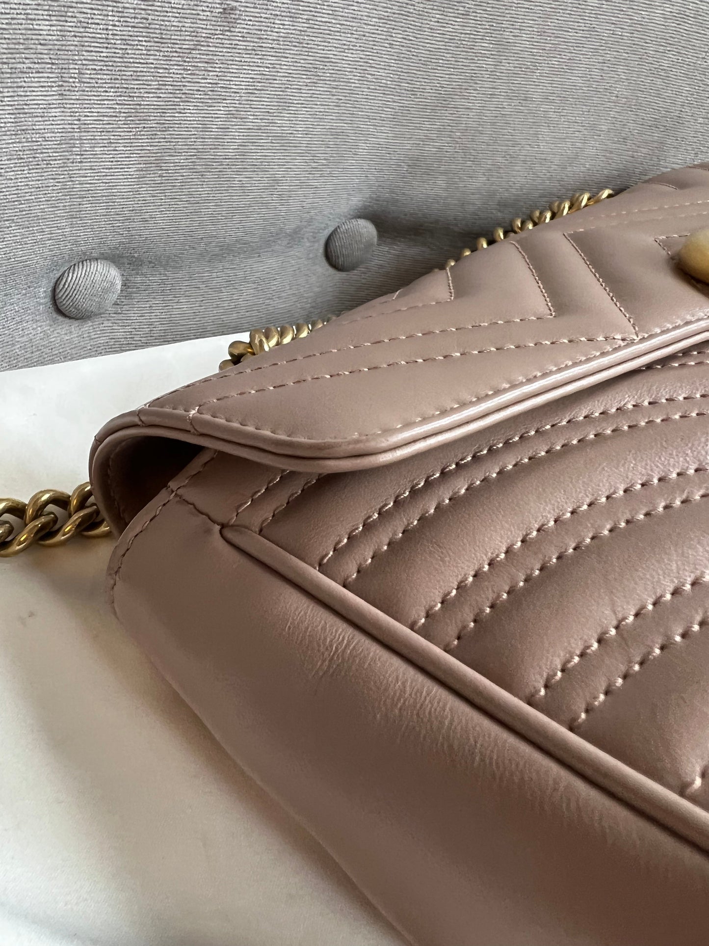 Gucci GG Dusty Pink Marmont Small Shoulder Bag