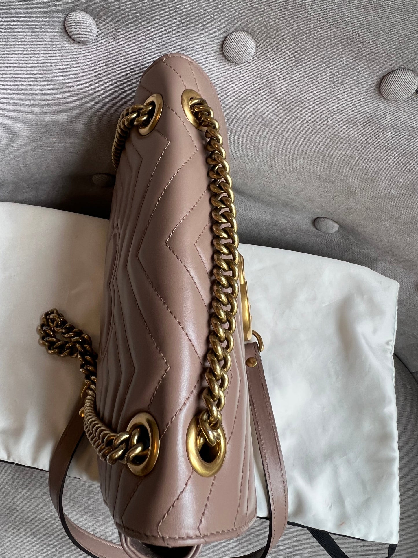 Gucci GG Dusty Pink Marmont Small Shoulder Bag