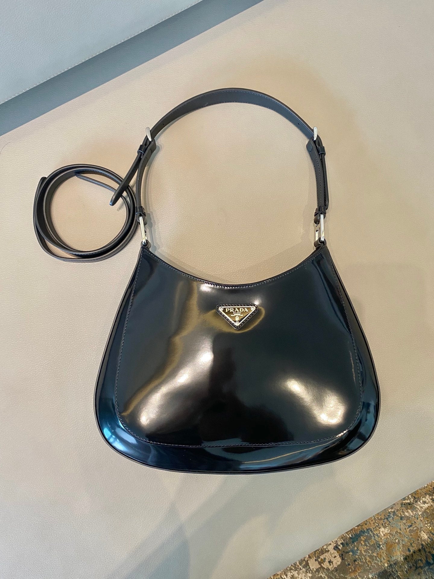 Prada Cleo brushed Leather Shoulder Bag