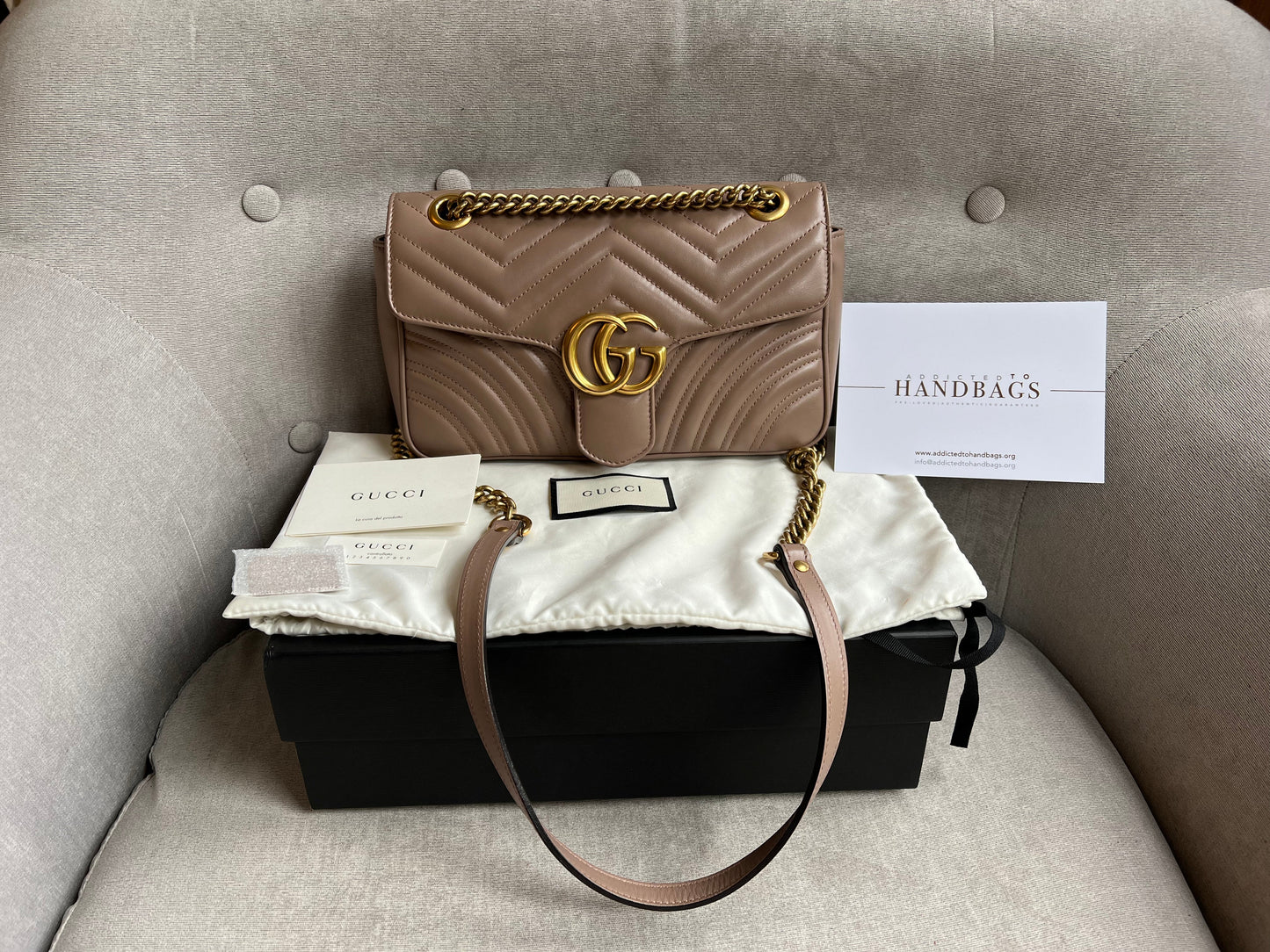 Gucci GG Dusty Pink Marmont Small Shoulder Bag