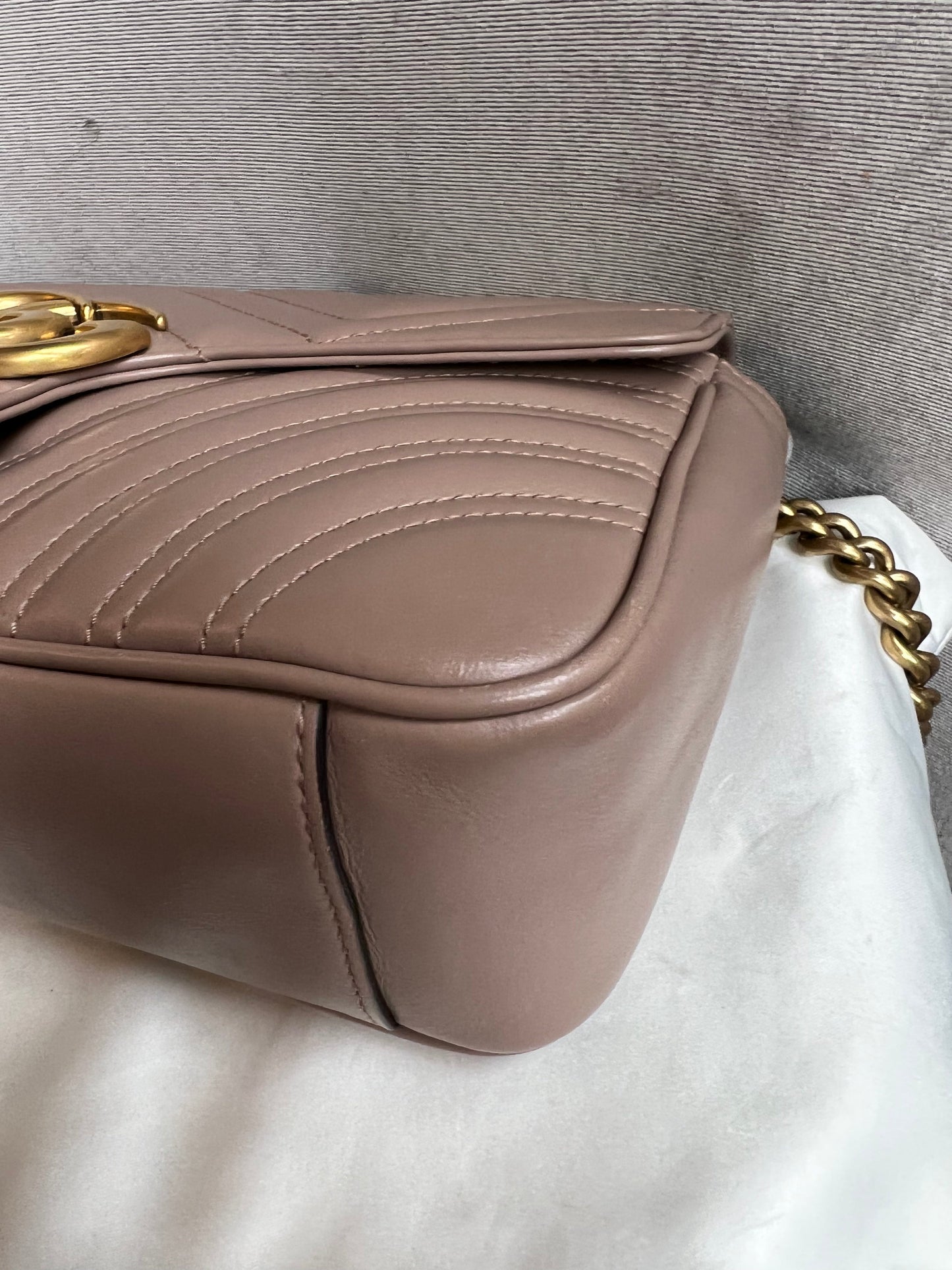 Gucci GG Dusty Pink Marmont Small Shoulder Bag