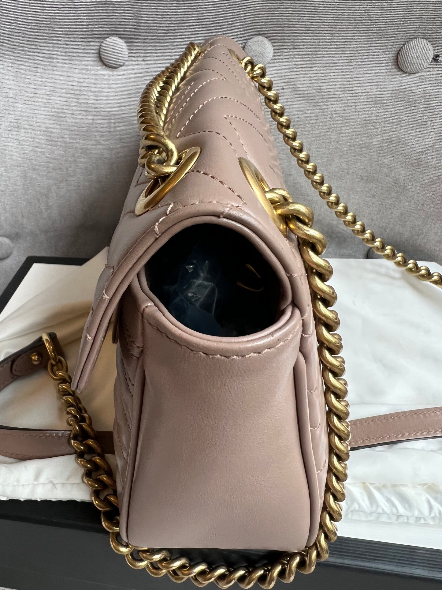 Gucci GG Dusty Pink Marmont Small Shoulder Bag