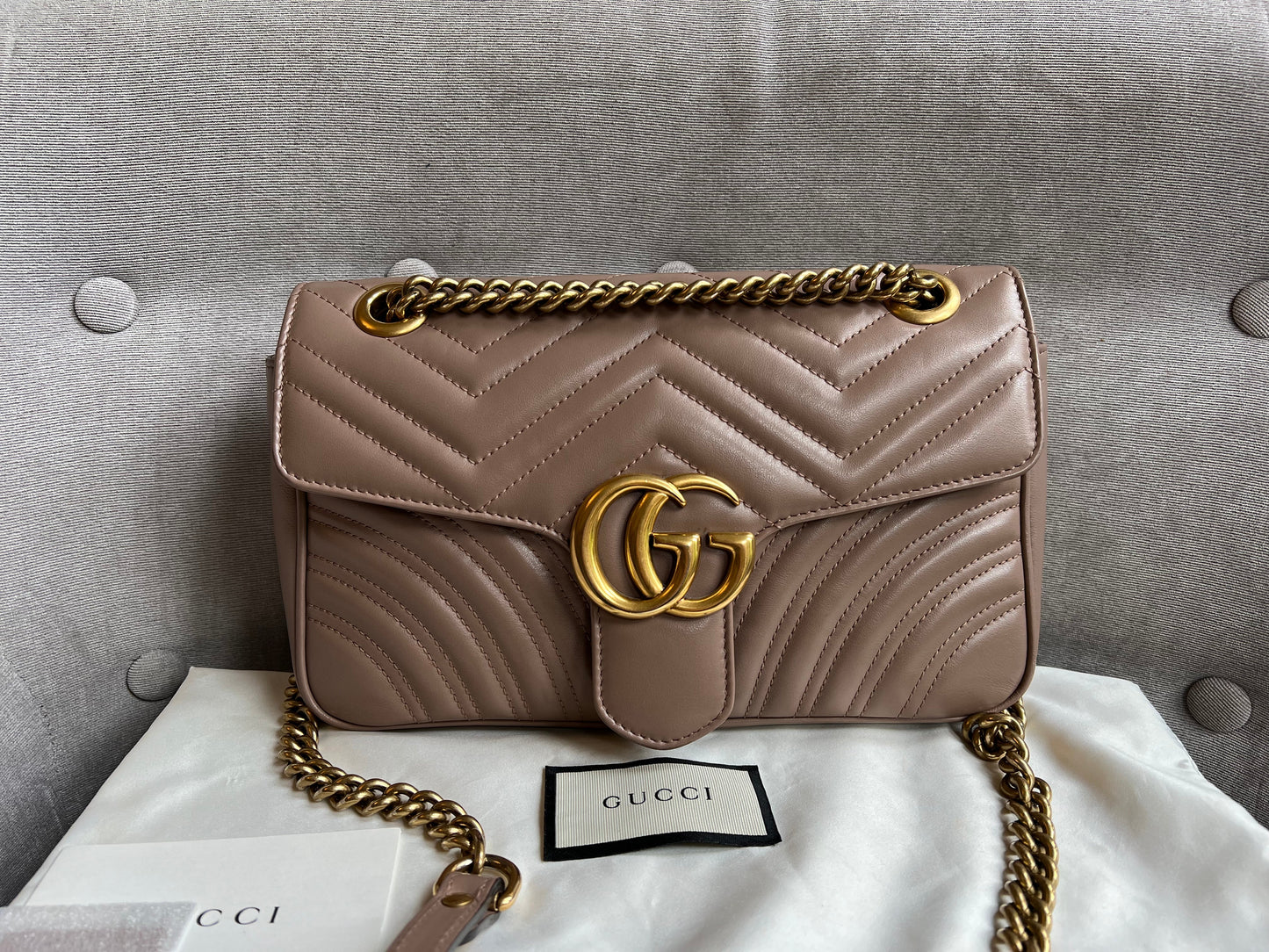 Gucci GG Dusty Pink Marmont Small Shoulder Bag