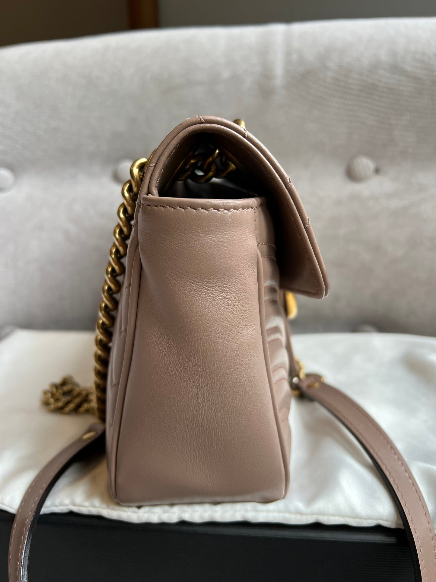 Gucci GG Dusty Pink Marmont Small Shoulder Bag