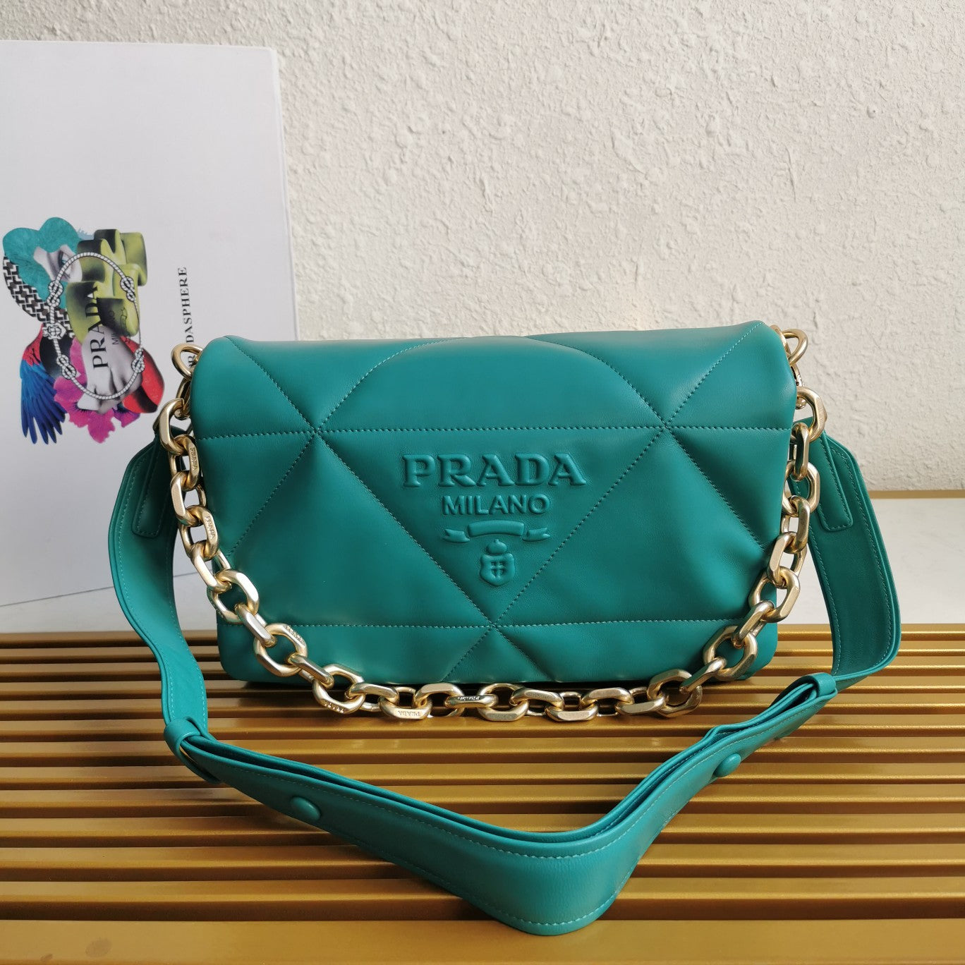 Prada Padded Nappa Leather Shoulder Bag