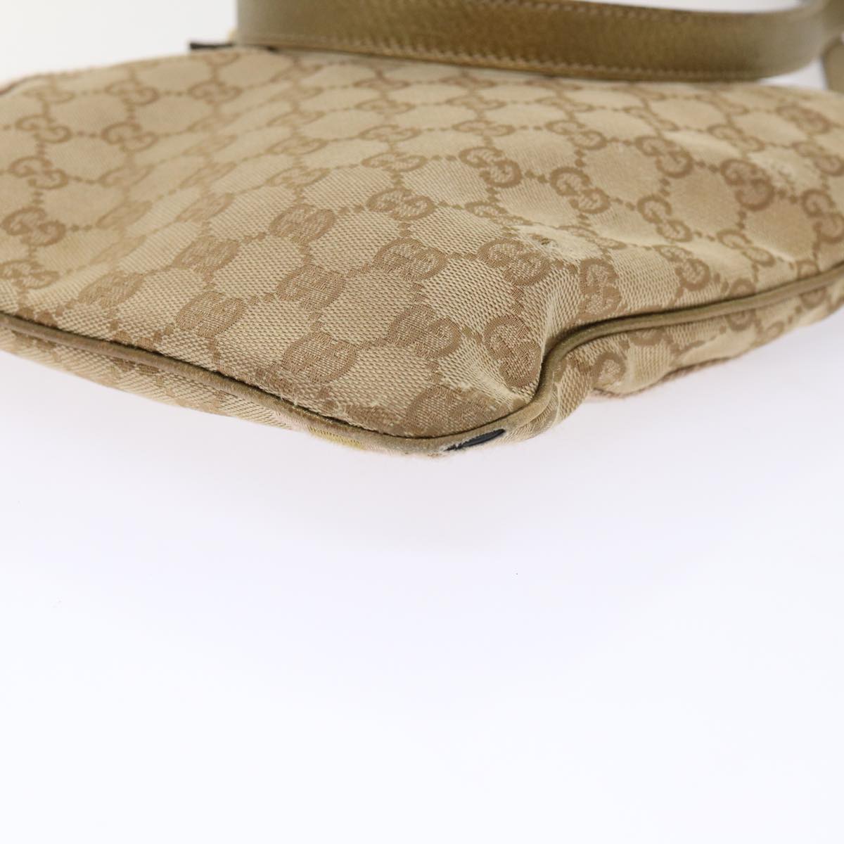 GUCCI GG Canvas Sherry Line Shoulder Bag Beige Gold pink