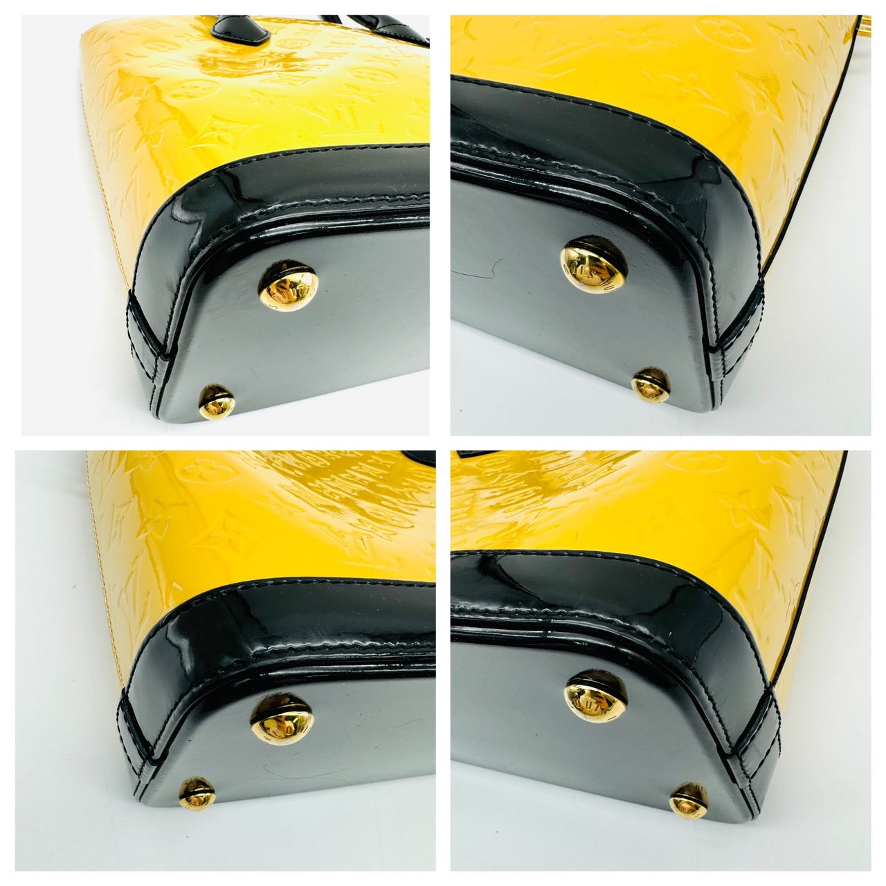 LOUIS VUITTON Lock-it PM Vernis Handbag M90251 Yellow