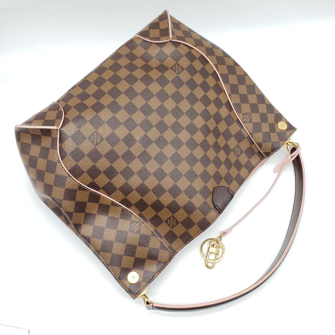 Louis Vuitton Caissa Hobo Rose Ballerine Damier Shoulder Bag