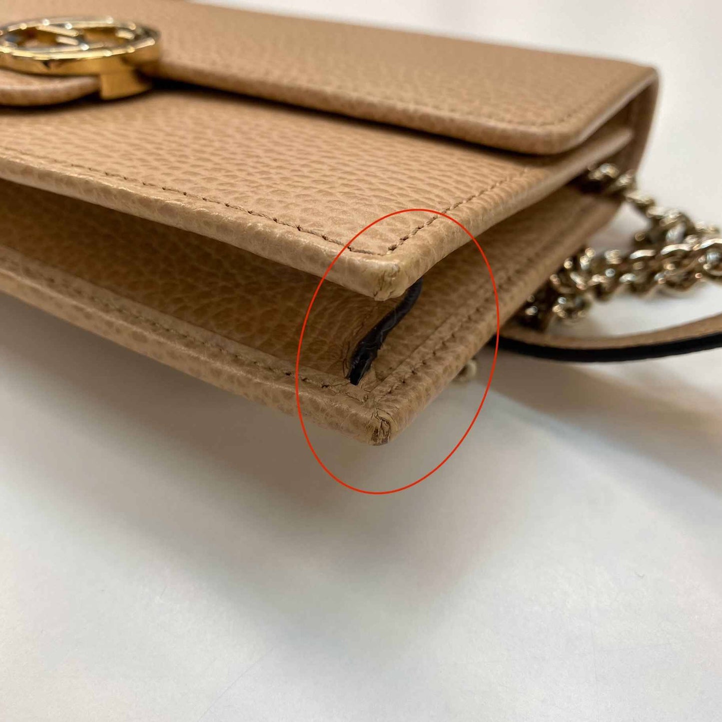 Women's Gg Interlocking Wallet On Chain Handbag Beige