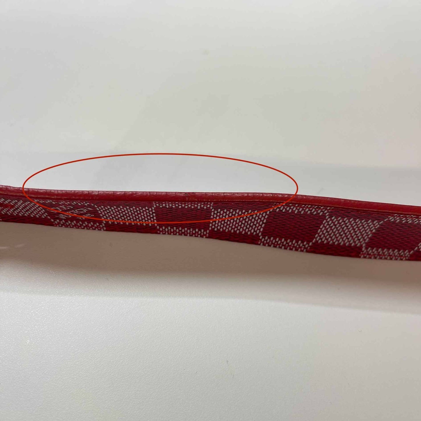 Women's Damier Belt Red Size Waist 30"