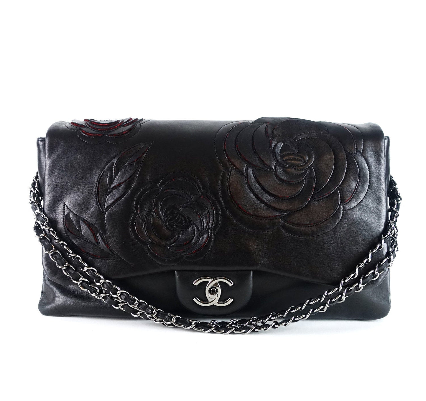 Camellia Petals Lambskin Shoulder Bag