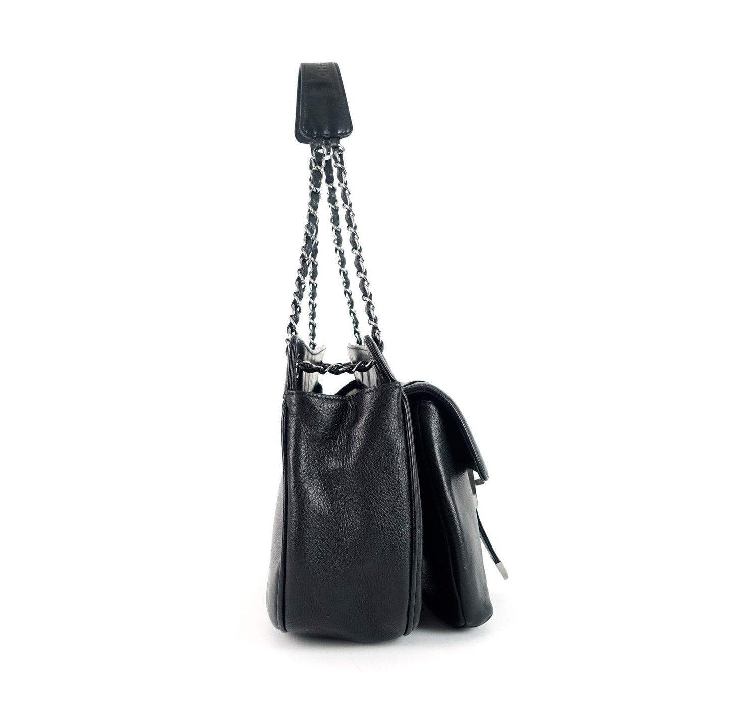 Mademoiselle Lock Caviar Leather Shoulder Bag