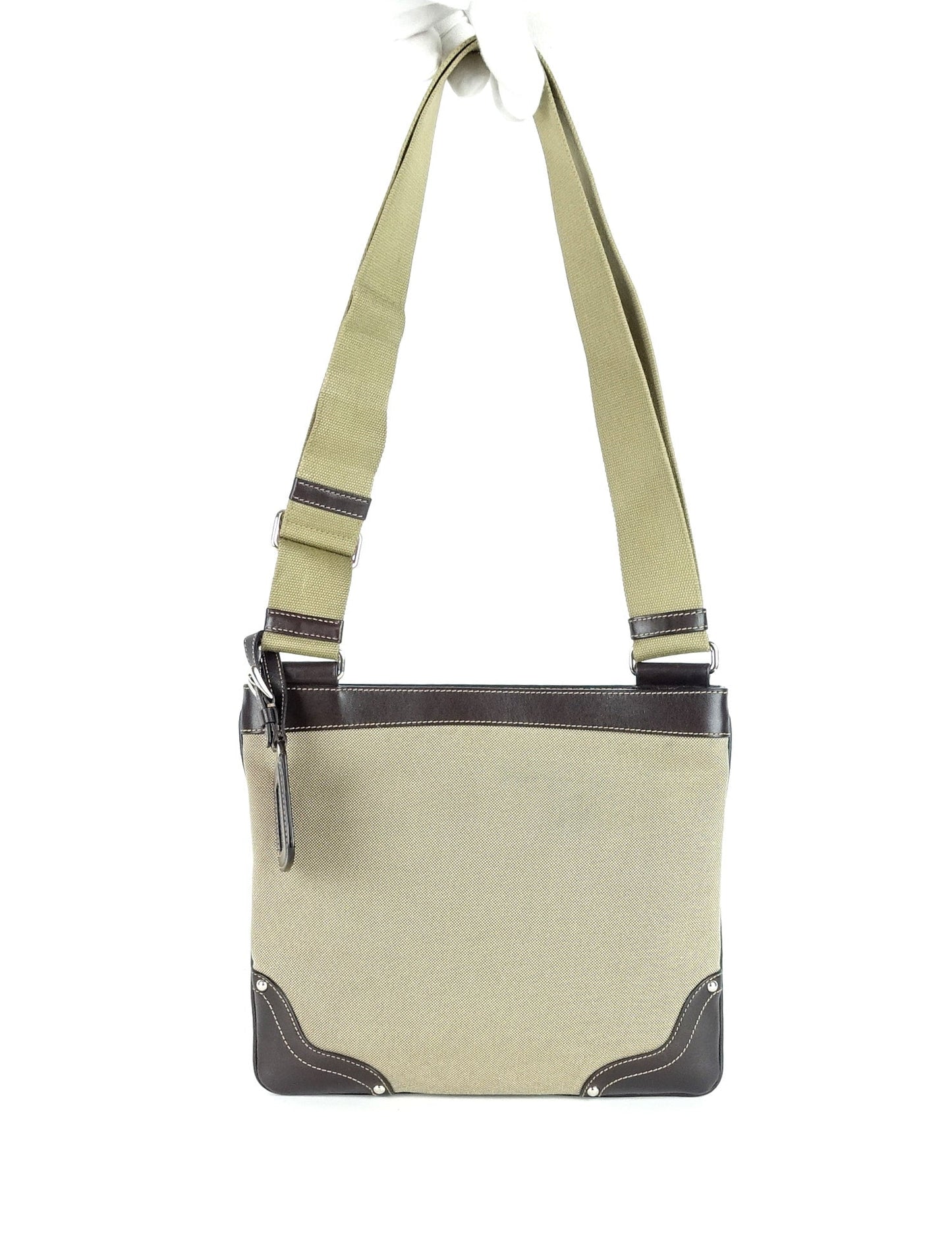 Canvas and Leather Crossbody Bag