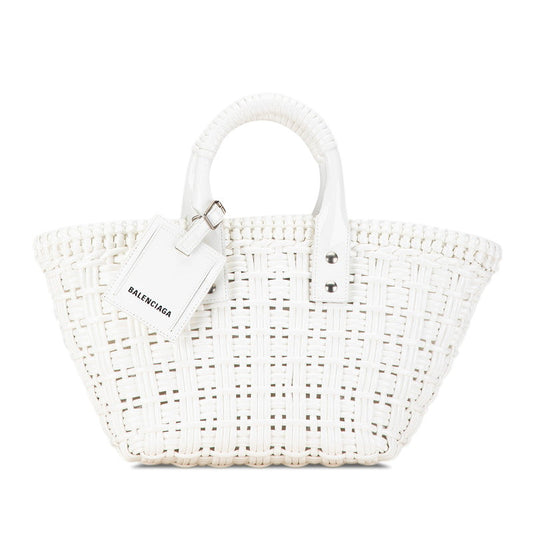 Balenciaga Bistro XS Handbag White Faux Calfskin in Very Good Condition