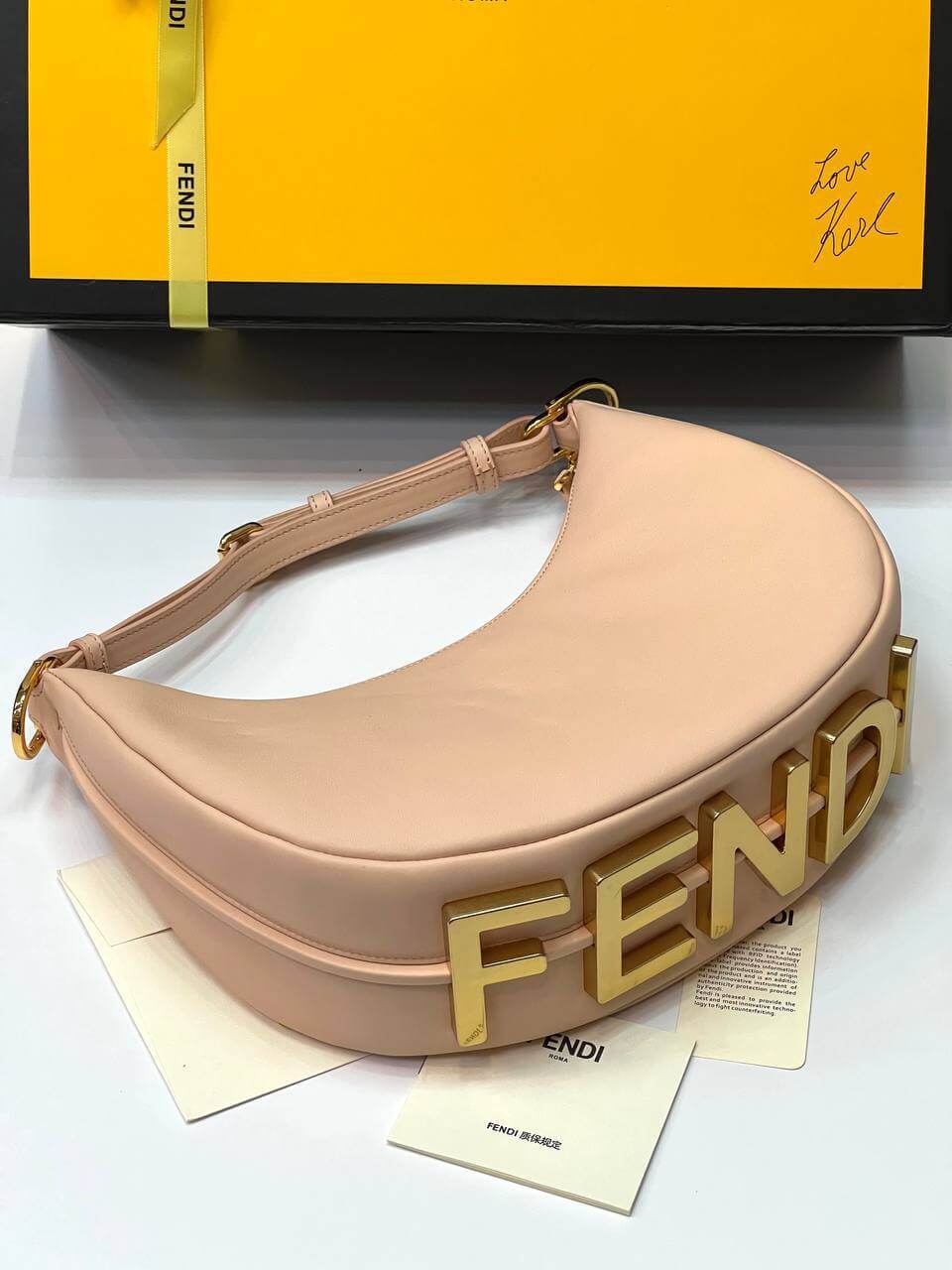 Fendigraphy Small Pale pink leather bag