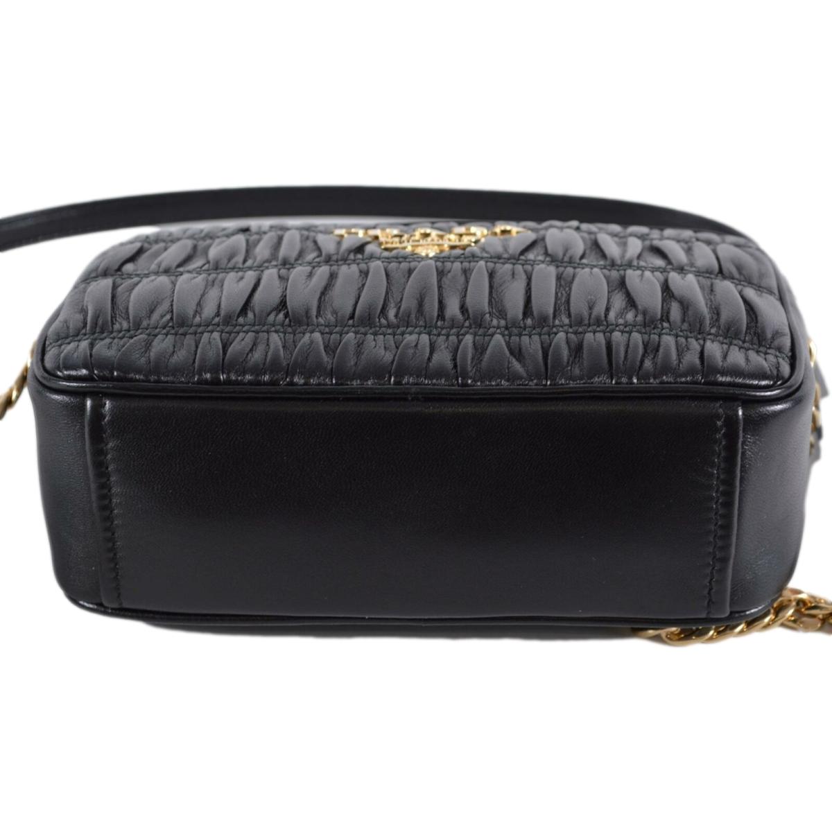 Prada Black Gaufre Leather Small Crossbody Bag 1BH112