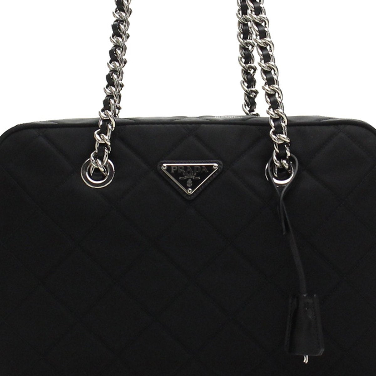 Prada Black Tessuto Nylon Quilted Shoulder Handbag 1BB903