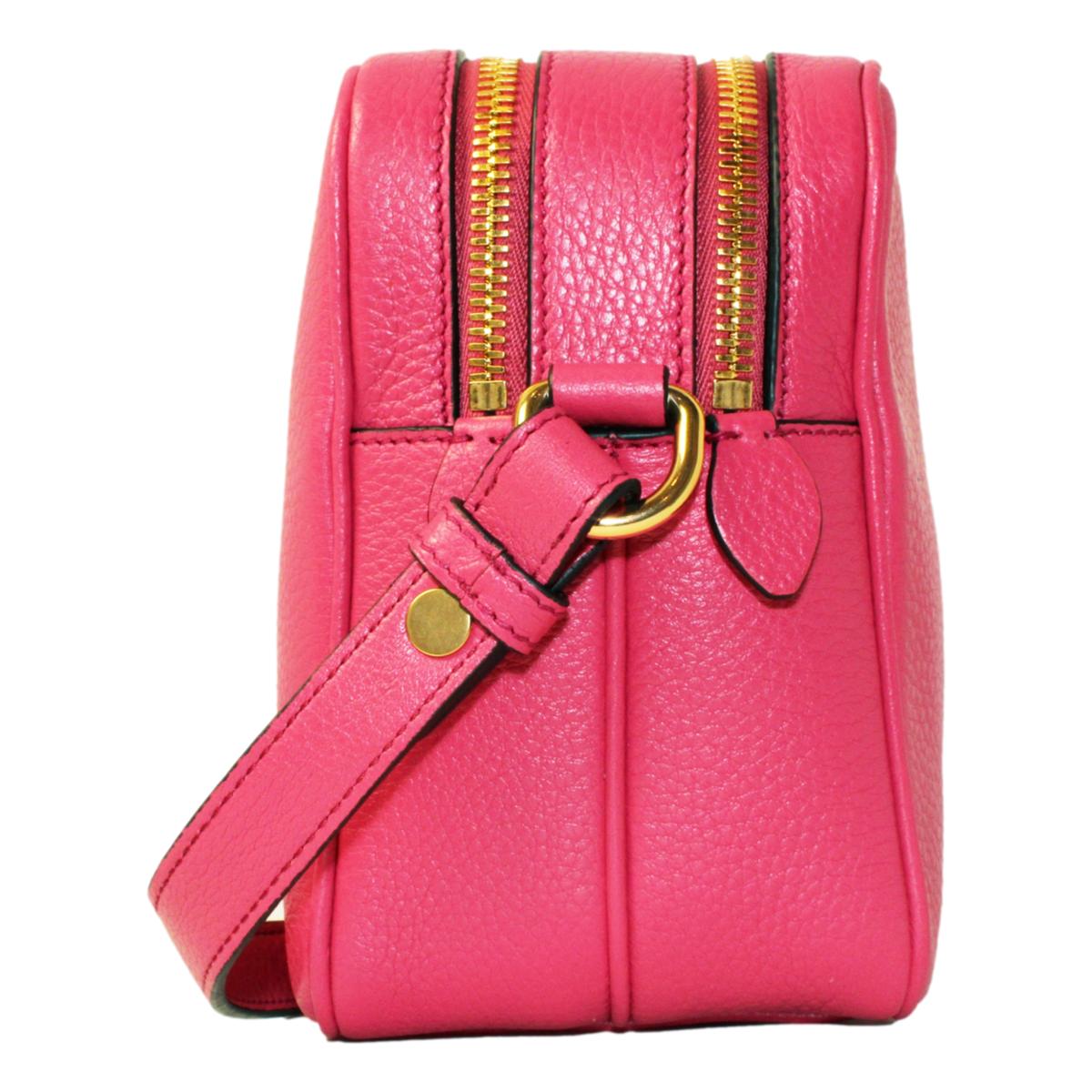 Prada Peonia Pink Vitello Phenix Leather Double Zip Crossbody 1BH079