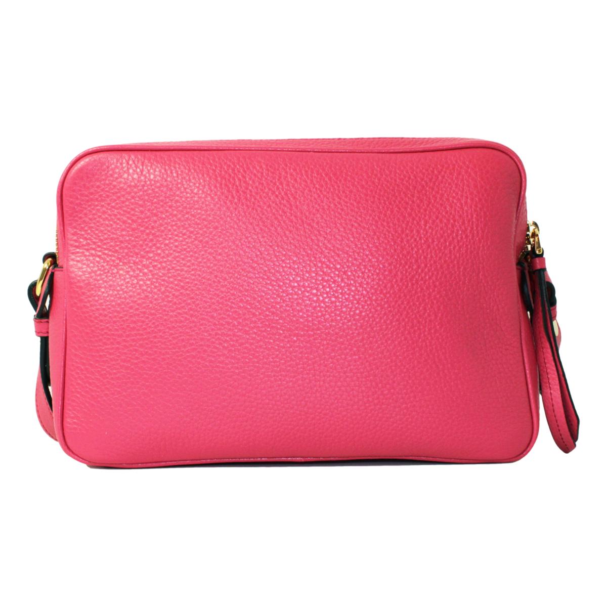 Prada Peonia Pink Vitello Phenix Leather Double Zip Crossbody 1BH079