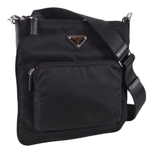 Prada Tessuto Nylon Sport Black Messenger Crossbody Bag 1BH716