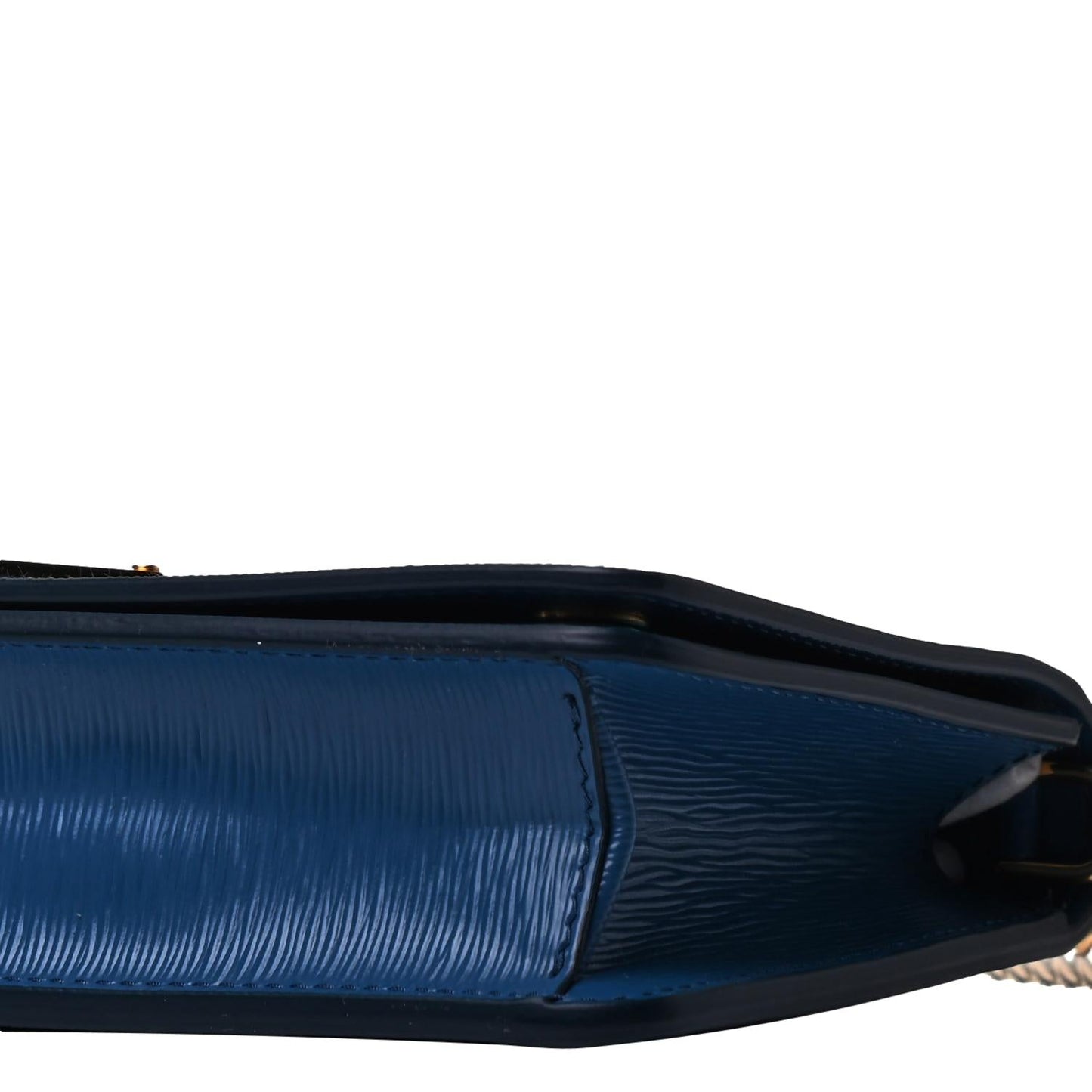 Prada Vitello Move Bluette Blue Crossbody Chain Wallet 1BP021