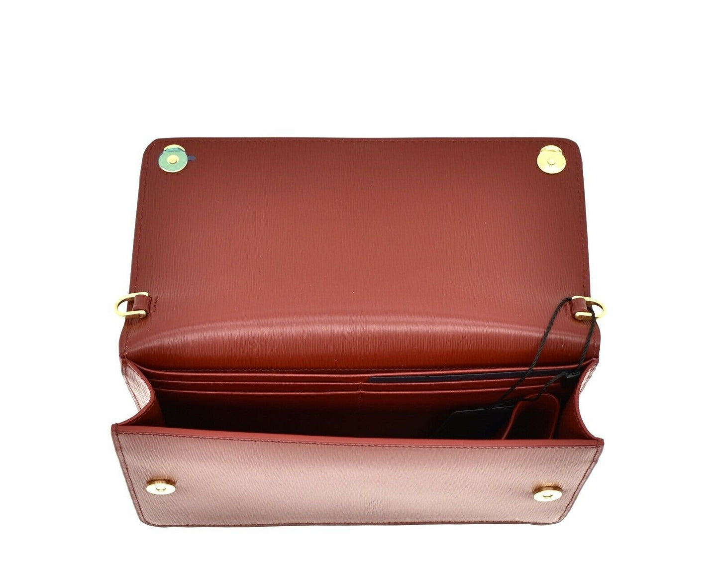 Prada Vitello Move Rubino Red Leather Crossbody Wallet Handbag 1BP016