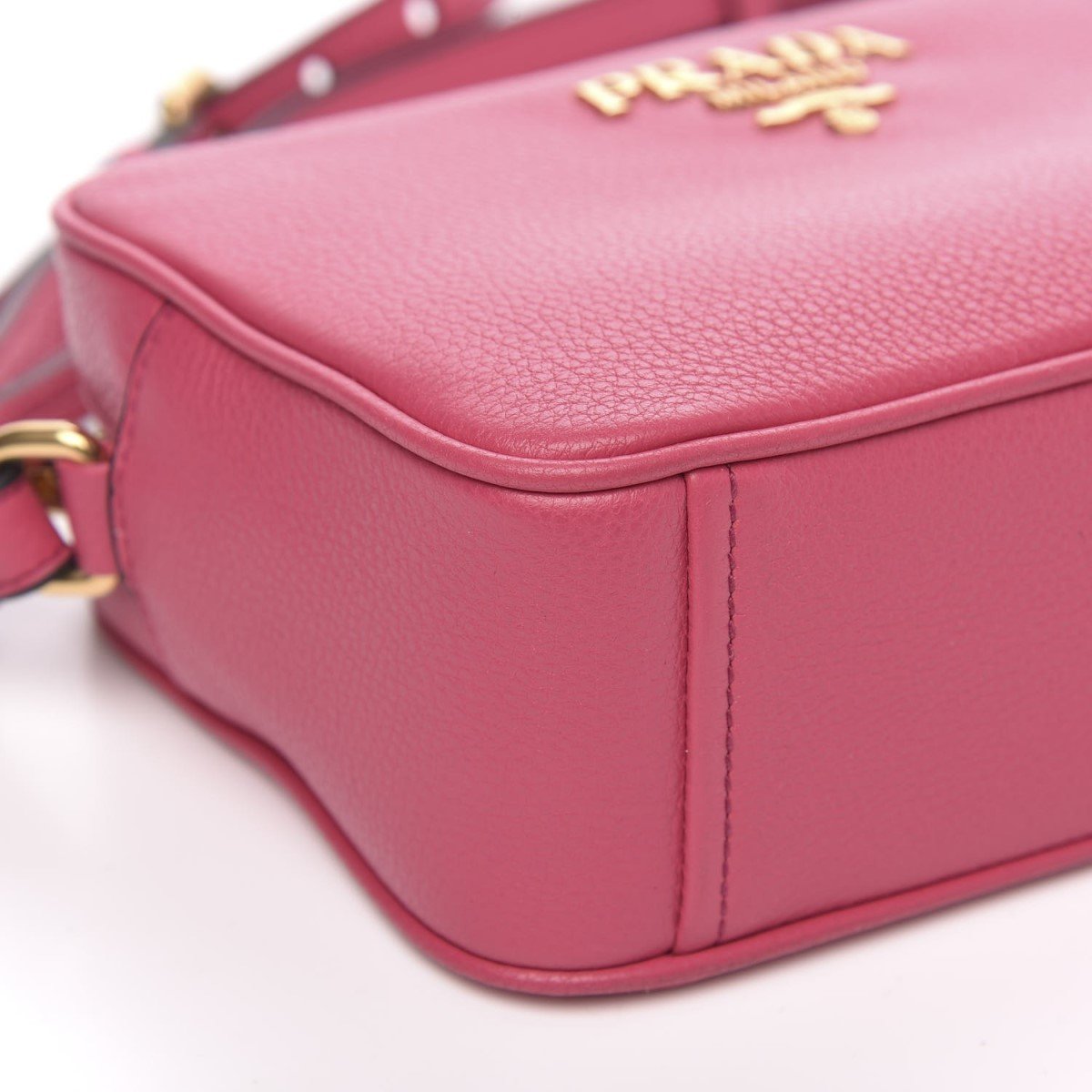 Prada Vitello Phenix Leather Peonia Pink Shoulder Camera Bag 1BH103