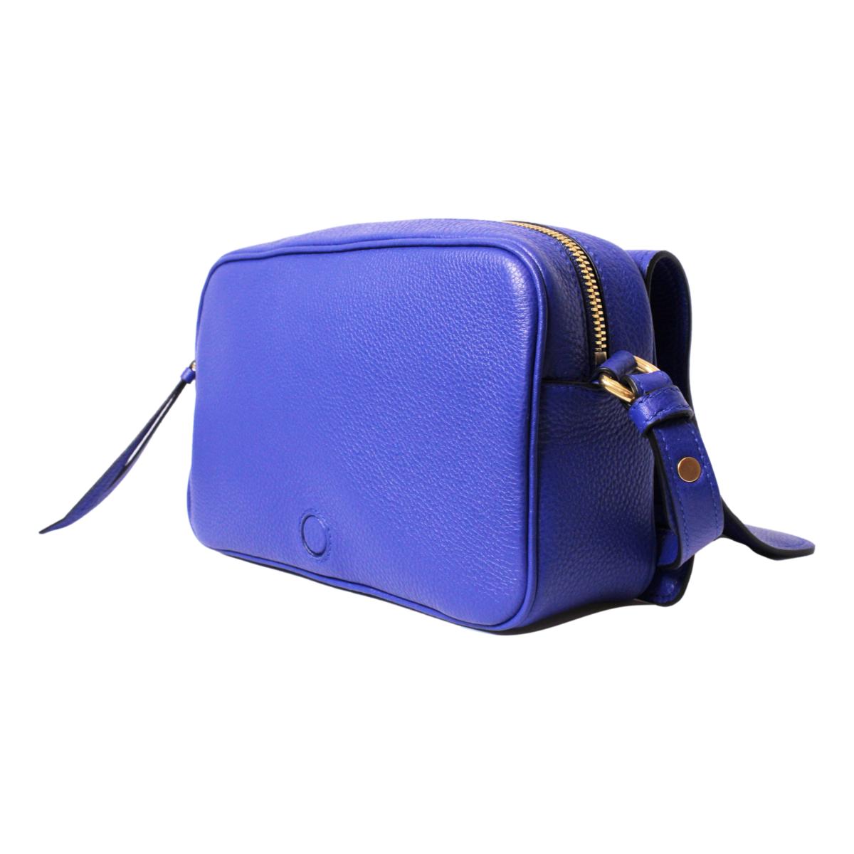 Prada Vitello Phenix Royal Blue Leather Flap Crossbody Bag 1BD163