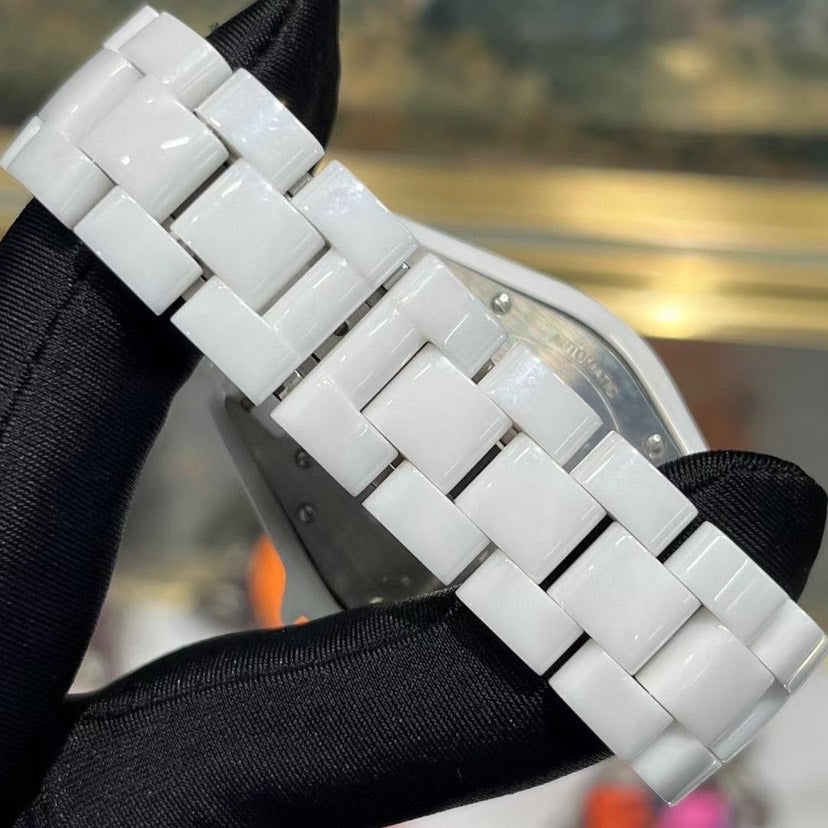 Chanel J12 White Ceramic Automatic Watch 38mm Diamond Markers