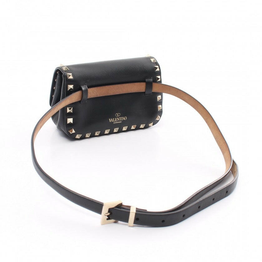 Valentino Black Rockstud Belt Bag Medium Size