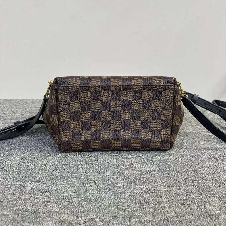 Louis Vuitton Damier Brown Red Leather Backpack Small