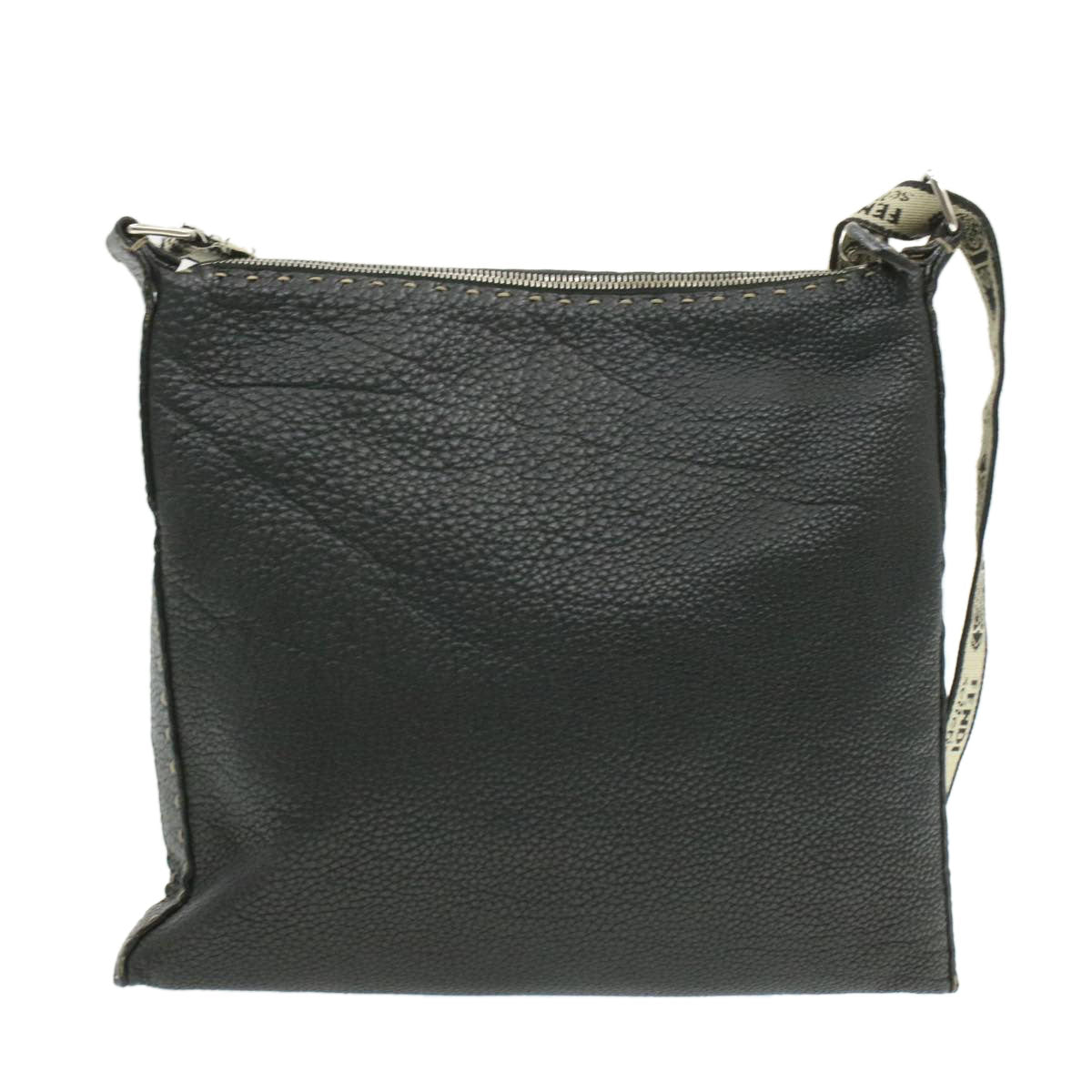 FENDI Shoulder Bag Leather Black  rd1013