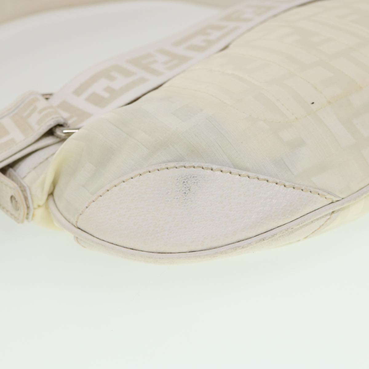 FENDI Zucca Canvas Shoulder Bag White  rd2256