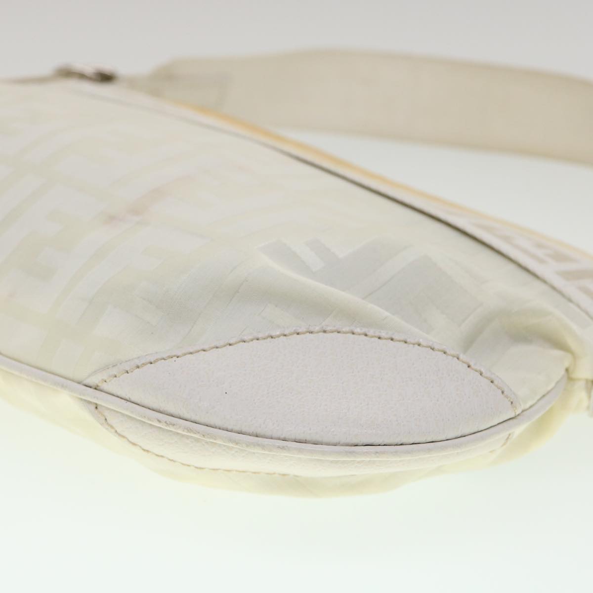 FENDI Zucca Canvas Shoulder Bag White  rd2256