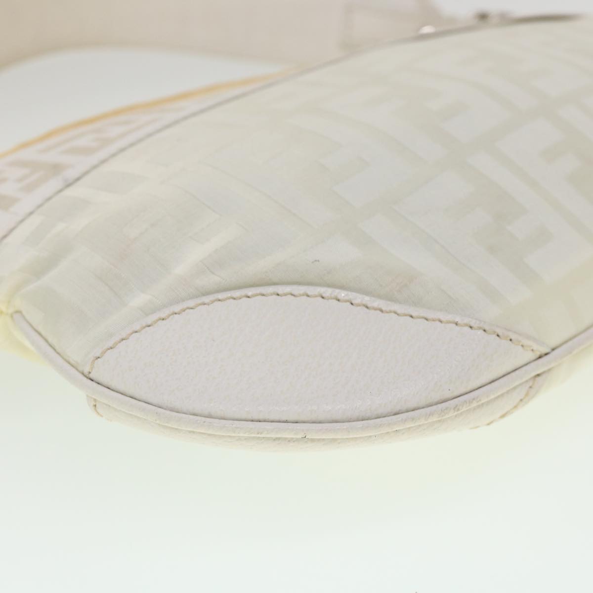 FENDI Zucca Canvas Shoulder Bag White  rd2256