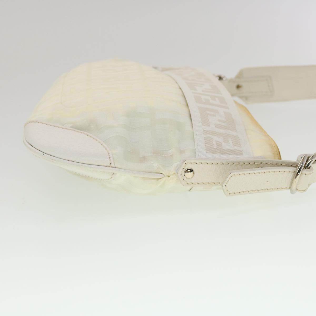 FENDI Zucca Canvas Shoulder Bag White  rd2256