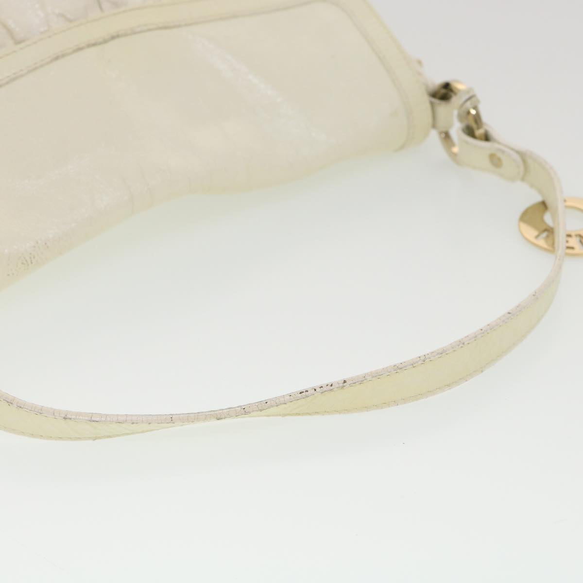 FENDI Shoulder Bag Leather White  rd4343